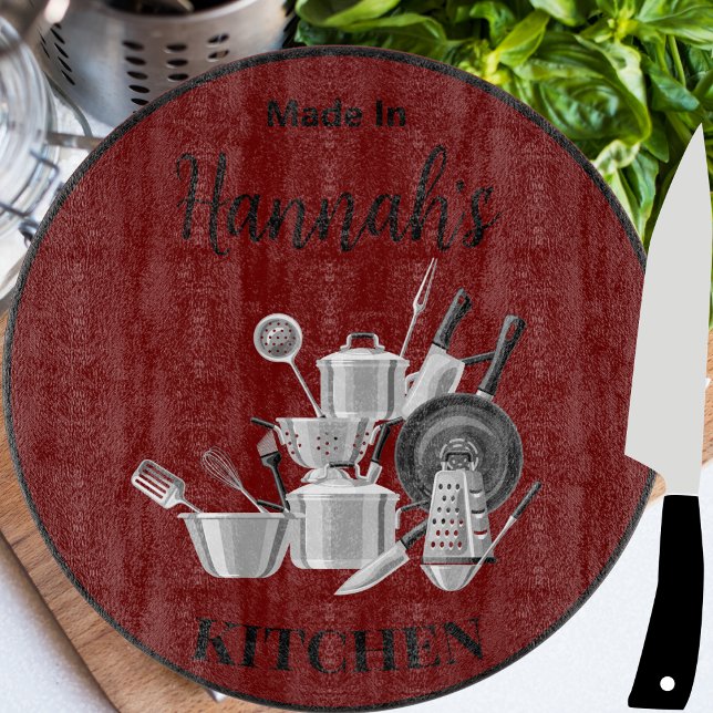 Made In [Your Name] Kitchen Pots & Pans Any Colour Cutting Board (Creator Uploaded)
