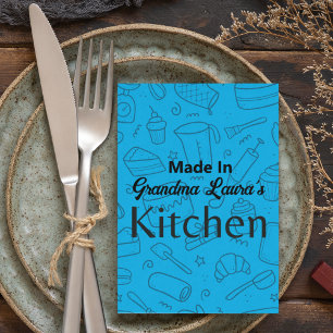 Made In [Your Name] Kitchen Recipe Card Any Colour
