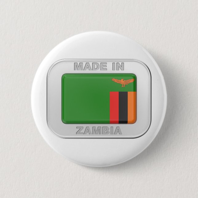 Made in Zambia 6 Cm Round Badge (Front)