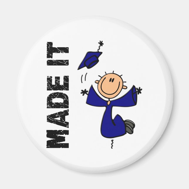 MADE IT Stick Figure Graduation Magnet (Front)