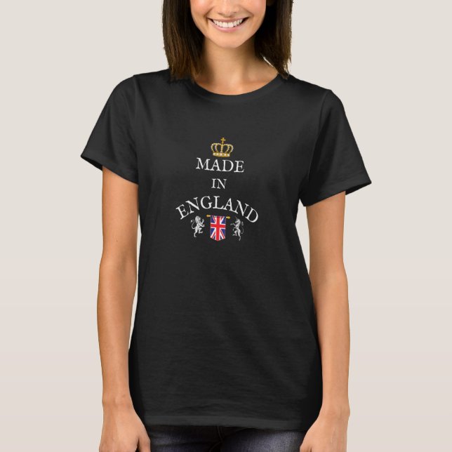 MADE N ENGLAND, BRITISH FLAG, ROYAL CROWN, UNITED  T-Shirt (Front)