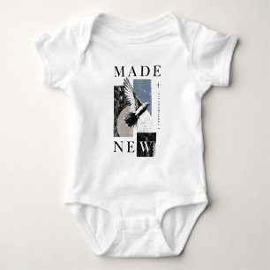 Made New 2 Corinthians 5:17 Brutalist Dove Baptism Baby Bodysuit