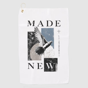 Made New 2 Corinthians 5:17 Brutalist Dove Baptism Golf Towel