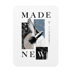 Made New 2 Corinthians 5:17 Brutalist Dove Baptism Magnet