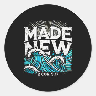Made New Baptized Baptism  Classic Round Sticker