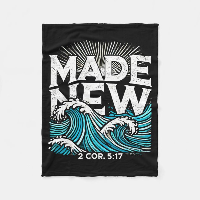 Made New Baptized Baptism  Fleece Blanket (Front)