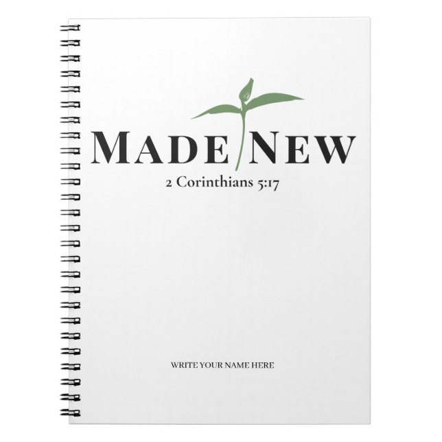 Made New Christian Personalised Notebook (Front)