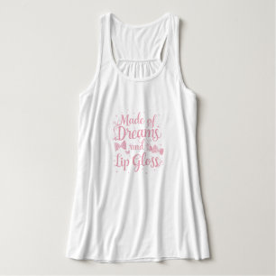 "Made of Dreams and Lip Gloss" Cute Pink Coquette Singlet