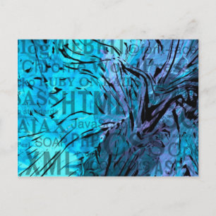 made of words,computer blue postcard