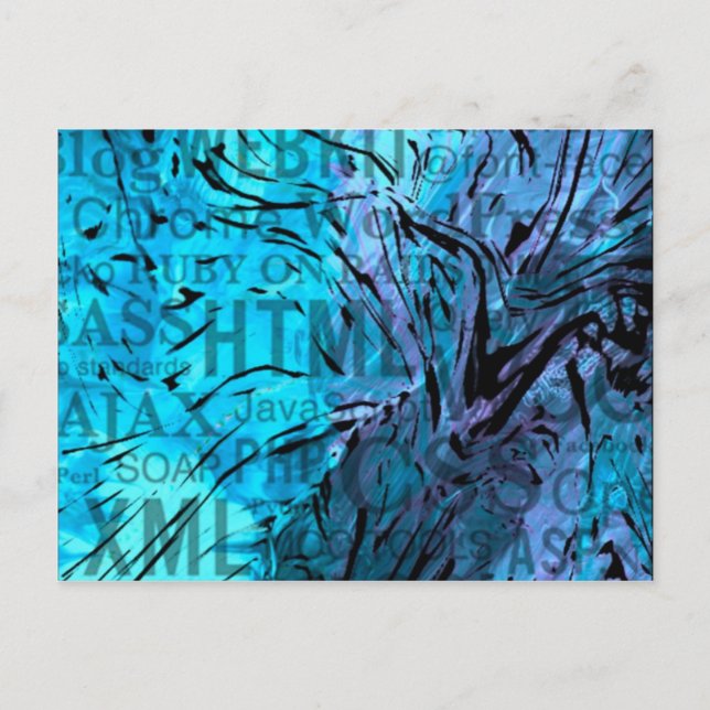 made of words,computer blue postcard (Front)