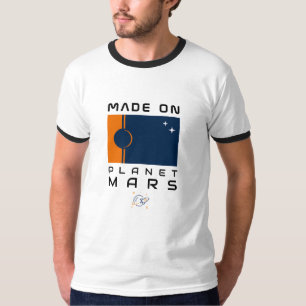 Made On Planet Mars T-Shirt with Martian Flag