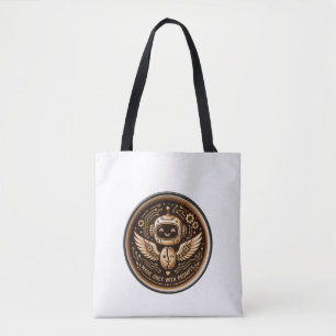 Made Only With Prompts Funny AI Coffee Robot Tote Bag