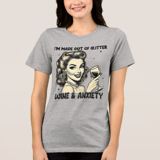 Made out of Glitter Retro Graphic Funny Tri-Blend Tri-Blend Shirt