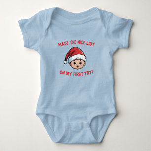 Made the Nice List on My First Try! Baby Boy Baby Baby Bodysuit