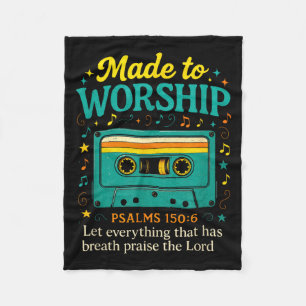 Made To Worship - Christian Cette Psalm Art Fleece Blanket