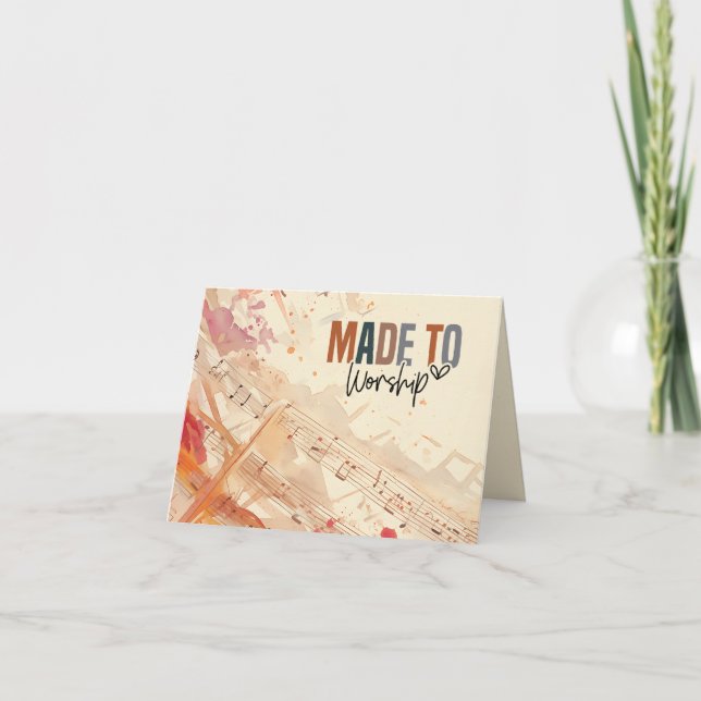 Made to Worship Christian Quote Psalm 95:1 Bible  Card (Front)