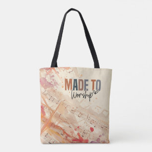 Made to Worship Inspirational Christian Quote Tote Bag
