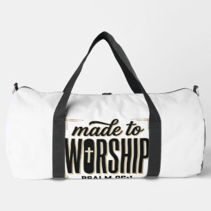 Made to Worship Psalm 95_1 Christian Vintage Desig Duffle Bag