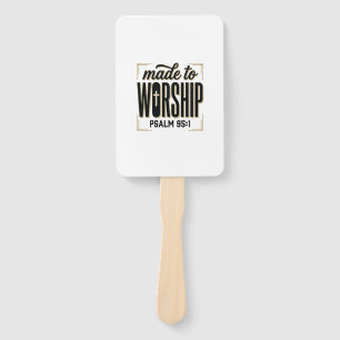 Made to Worship Psalm 95_1 Christian Vintage Desig Hand Fan