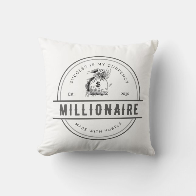 Made with Hustle: Success Is My Currency Cushion (Front)