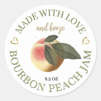 Made with Love and Booze - Bourbon Peach Jam Label