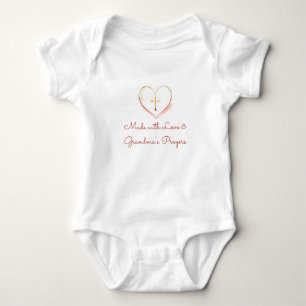 Made with Love and Grandmas Prayers Religious Baby Bodysuit