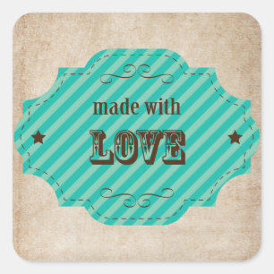 Made With Love - Baked Goodies Square Sticker