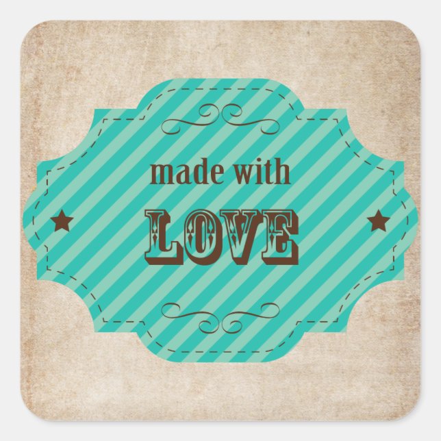 Made With Love - Baked Goodies Square Sticker (Front)