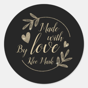 Made With Love Black Gold stickers