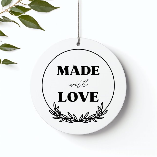 Made With Love Botanical Circle Heart Product Rubber Stamp (Creator Uploaded)
