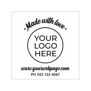 Made With Love Business Logo Self-inking Stamp