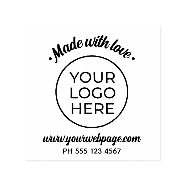 Made With Love Business Logo Self-inking Stamp (Design)