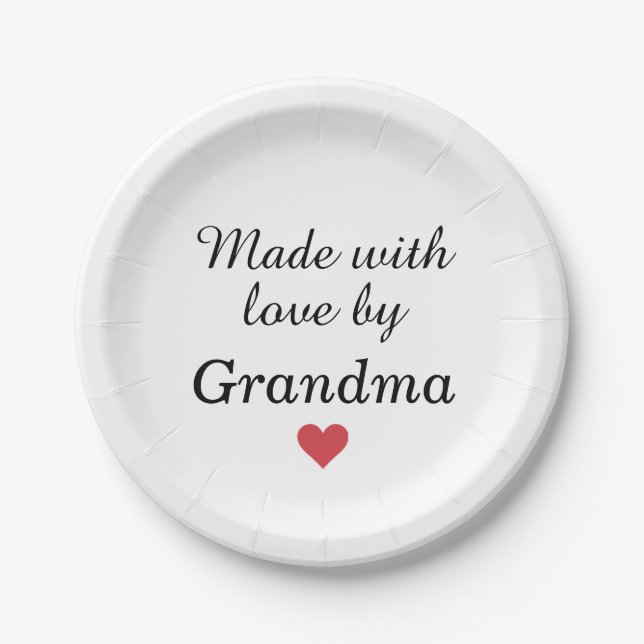 Made with Love by Grandma Paper Plate (Front)
