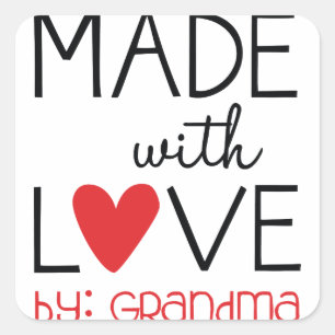 Made with Love By Grandma Square Sticker