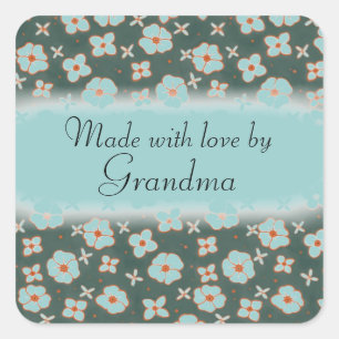 Made with love by teal floral custom stickers