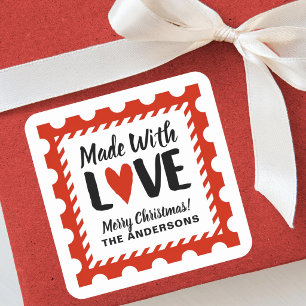 Made With Love Christmas Stamp Sticker