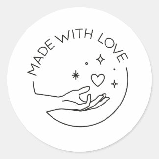 Made with love classic round sticker