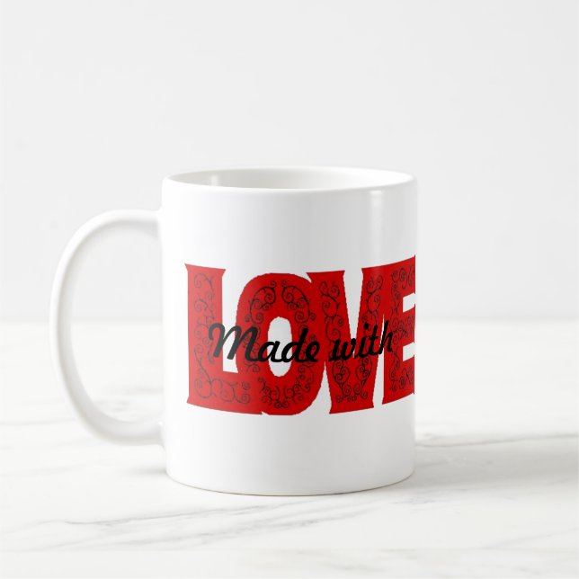 Made With Love Coffee Tea Mug (Left)