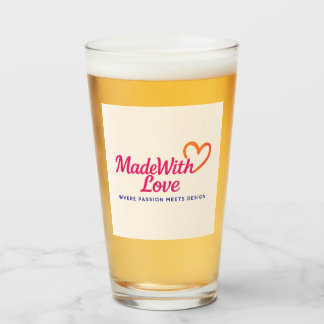 Made With Love Drinking Glass
