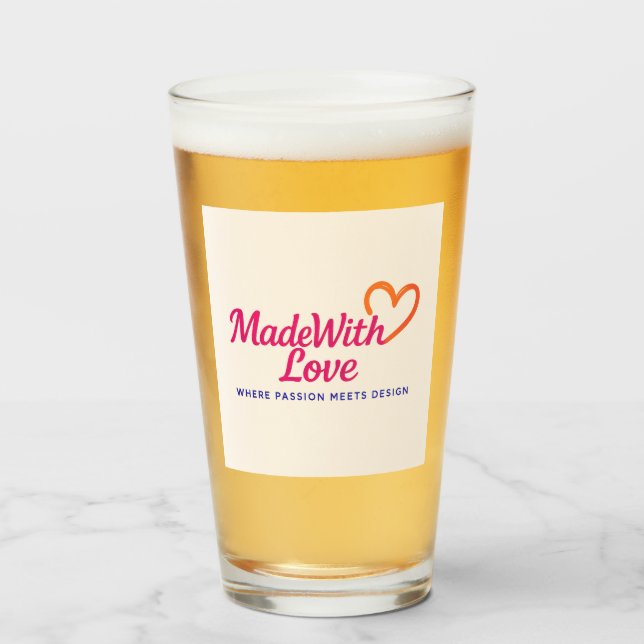 Made With Love Drinking Glass (Front Filled)