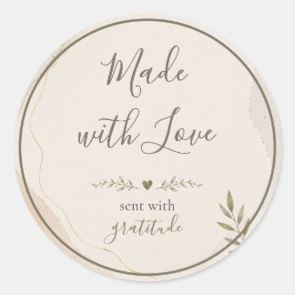 Made with Love Elegant Handmade Classic Round Sticker