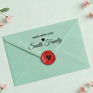 Made With Love Family Name Custom Label Stamp