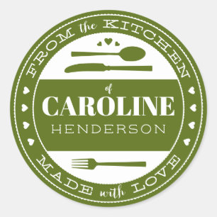 Made With Love Food Gift Sticker forest green