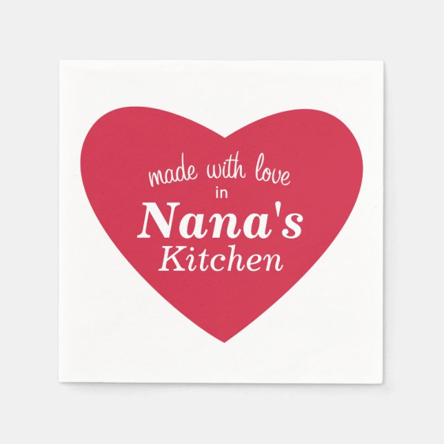 Made with Love Food Label Napkin (Front)