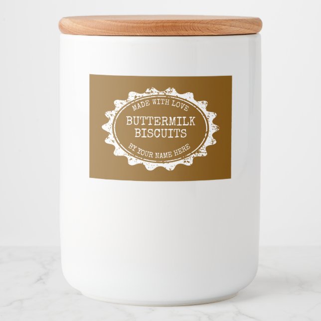 Made with love food labels for homemade biscuits (Front)