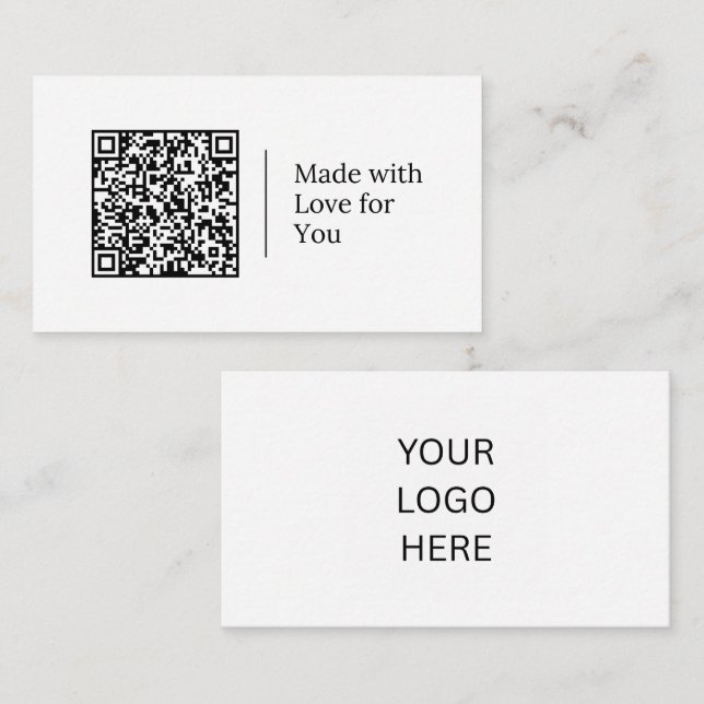 Made With Love for You | Customisable QR code Logo Business Card (Front/Back)