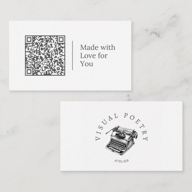 Made With Love for You | Customisable QR code Logo Business Card (Front/Back)