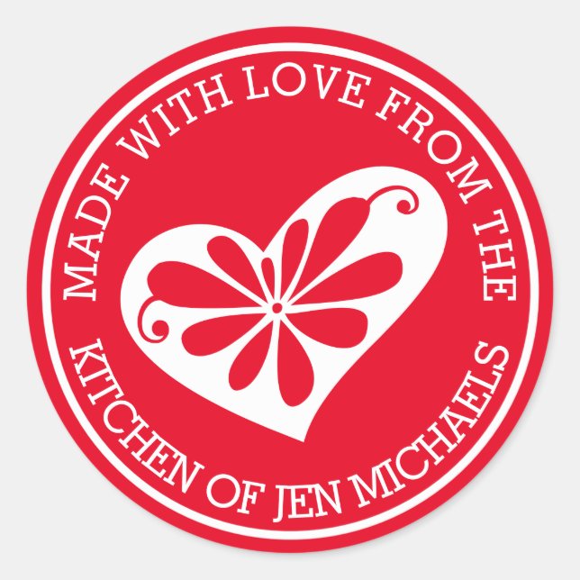 Made With Love From Classic Round Sticker (Front)