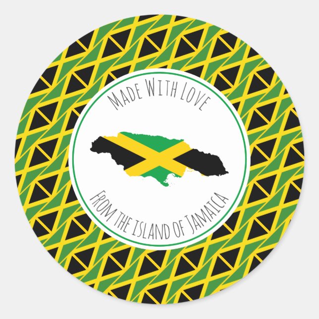 Made With Love From JAMAICA FLAG Classic Round Sticker (Front)