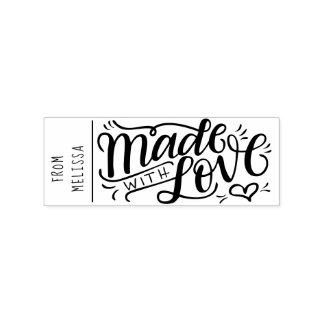 Made with love from - Personalised Rubber Stamp